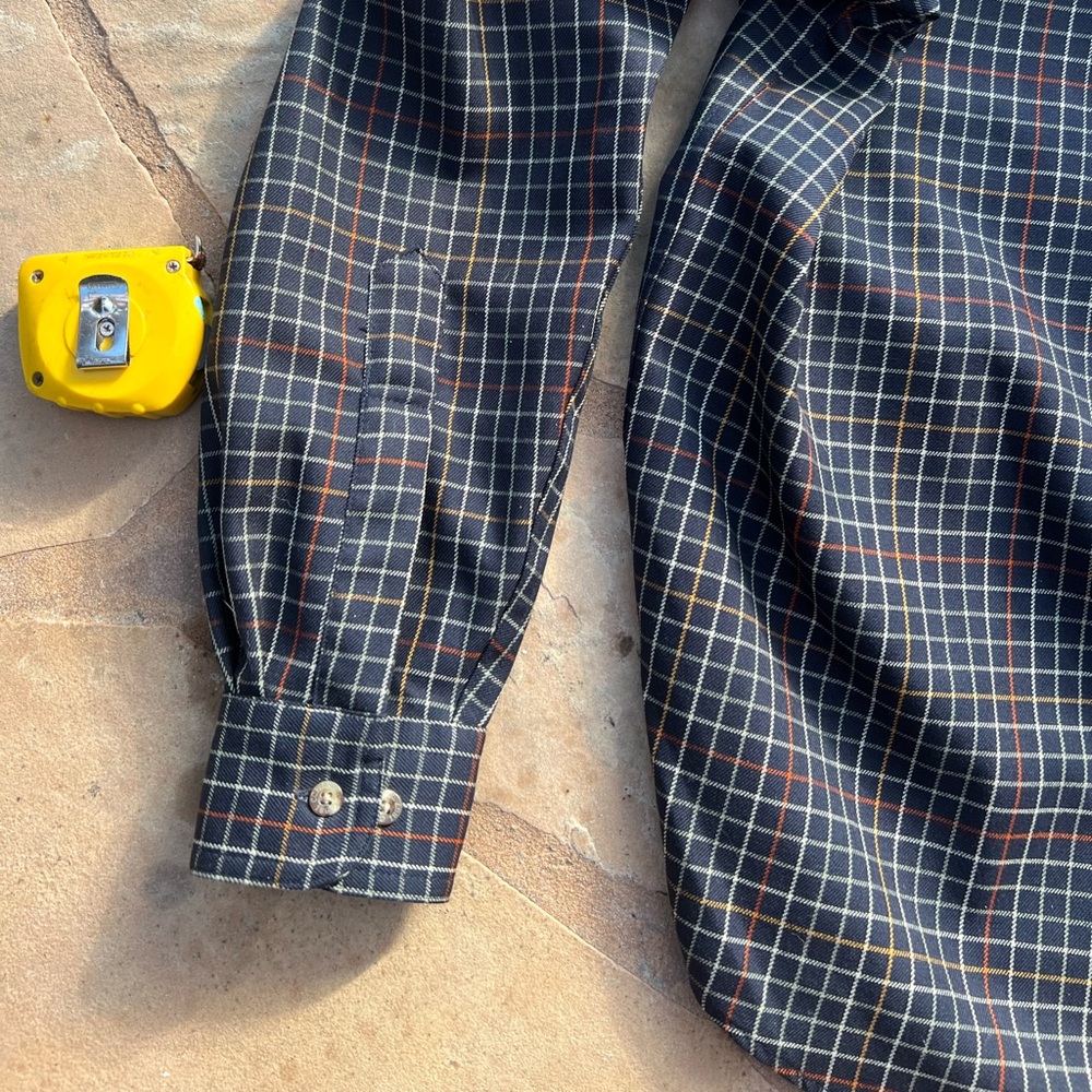 Filson Northwest Wool Shirt Navy Blue Yellow Red Plaid Grid Dress Button Up - Picture 12 of 12